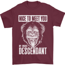 Chimp Evolved Dessendant Funny Monkey Ape Mens T-Shirt Cotton Gildan Maroon