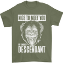Chimp Evolved Dessendant Funny Monkey Ape Mens T-Shirt Cotton Gildan Military Green