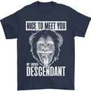 Chimp Evolved Dessendant Funny Monkey Ape Mens T-Shirt Cotton Gildan Navy Blue