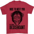 Chimp Evolved Dessendant Funny Monkey Ape Mens T-Shirt Cotton Gildan Red