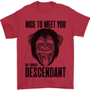 Chimp Evolved Dessendant Funny Monkey Ape Mens T-Shirt Cotton Gildan Red