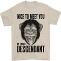 Chimp Evolved Dessendant Funny Monkey Ape Mens T-Shirt Cotton Gildan Sand