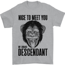 Chimp Evolved Dessendant Funny Monkey Ape Mens T-Shirt Cotton Gildan Sports Grey