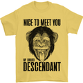 Chimp Evolved Dessendant Funny Monkey Ape Mens T-Shirt Cotton Gildan Yellow