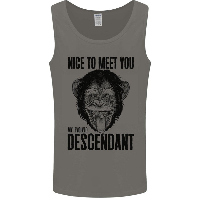 Chimp Evolved Dessendant Funny Monkey Ape Mens Vest Tank Top Charcoal