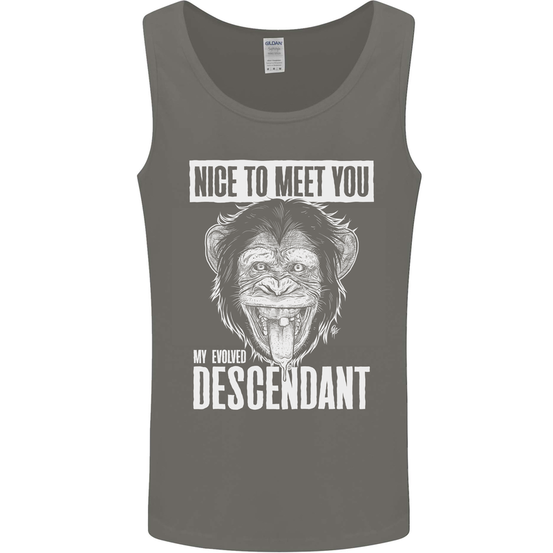 Chimp Evolved Dessendant Funny Monkey Ape Mens Vest Tank Top Charcoal