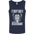 Chimp Evolved Dessendant Funny Monkey Ape Mens Vest Tank Top Navy Blue