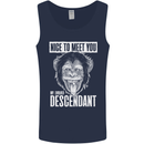 Chimp Evolved Dessendant Funny Monkey Ape Mens Vest Tank Top Navy Blue
