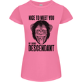 Chimp Evolved Dessendant Funny Monkey Ape Womens Petite Cut T-Shirt Azalea