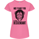 Chimp Evolved Dessendant Funny Monkey Ape Womens Petite Cut T-Shirt Azalea