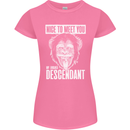 Chimp Evolved Dessendant Funny Monkey Ape Womens Petite Cut T-Shirt Azalea
