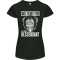 Chimp Evolved Dessendant Funny Monkey Ape Womens Petite Cut T-Shirt Black