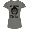 Chimp Evolved Dessendant Funny Monkey Ape Womens Petite Cut T-Shirt Charcoal