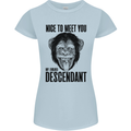 Chimp Evolved Dessendant Funny Monkey Ape Womens Petite Cut T-Shirt Light Blue