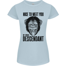 Chimp Evolved Dessendant Funny Monkey Ape Womens Petite Cut T-Shirt Light Blue