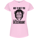 Chimp Evolved Dessendant Funny Monkey Ape Womens Petite Cut T-Shirt Light Pink