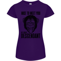 Chimp Evolved Dessendant Funny Monkey Ape Womens Petite Cut T-Shirt Purple
