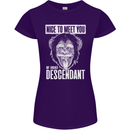 Chimp Evolved Dessendant Funny Monkey Ape Womens Petite Cut T-Shirt Purple