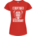 Chimp Evolved Dessendant Funny Monkey Ape Womens Petite Cut T-Shirt Red
