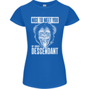 Chimp Evolved Dessendant Funny Monkey Ape Womens Petite Cut T-Shirt Royal Blue