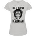 Chimp Evolved Dessendant Funny Monkey Ape Womens Petite Cut T-Shirt Sports Grey
