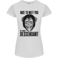 Chimp Evolved Dessendant Funny Monkey Ape Womens Petite Cut T-Shirt White