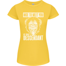 Chimp Evolved Dessendant Funny Monkey Ape Womens Petite Cut T-Shirt Yellow