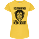 Chimp Evolved Dessendant Funny Monkey Ape Womens Petite Cut T-Shirt Yellow