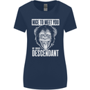 Chimp Evolved Dessendant Funny Monkey Ape Womens Wider Cut T-Shirt Navy Blue