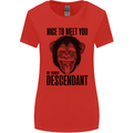 Chimp Evolved Dessendant Funny Monkey Ape Womens Wider Cut T-Shirt Red