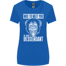 Chimp Evolved Dessendant Funny Monkey Ape Womens Wider Cut T-Shirt Royal Blue