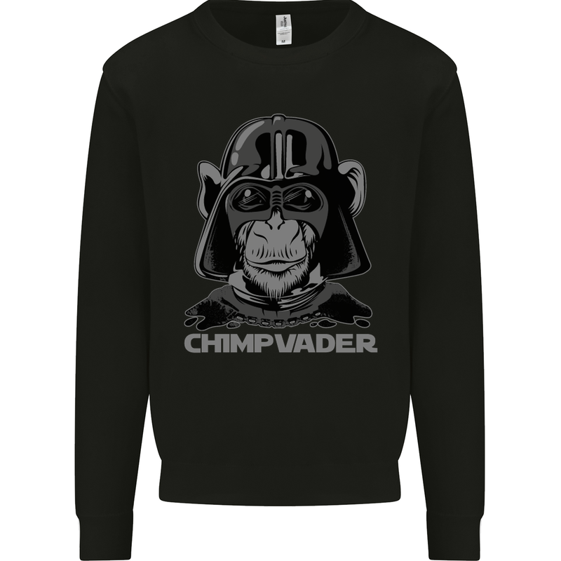 Chimpvader Monkey Ape Chimpanzee Chimp Mens Sweatshirt Jumper Black