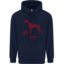 Chinese Zodiac Shengxiao Year of the Dog Childrens Kids Hoodie Navy Blue