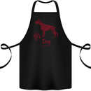 Chinese Zodiac Shengxiao Year of the Dog Cotton Apron 100% Organic Black