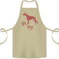 Chinese Zodiac Shengxiao Year of the Dog Cotton Apron 100% Organic Khaki
