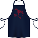Chinese Zodiac Shengxiao Year of the Dog Cotton Apron 100% Organic Navy Blue