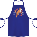 Chinese Zodiac Shengxiao Year of the Dog Cotton Apron 100% Organic Royal Blue