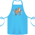 Chinese Zodiac Shengxiao Year of the Dog Cotton Apron 100% Organic Turquoise