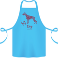 Chinese Zodiac Shengxiao Year of the Dog Cotton Apron 100% Organic Turquoise