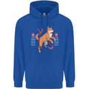 Chinese Zodiac Shengxiao Year of the Dog Mens 80% Cotton Hoodie Royal Blue