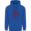 Chinese Zodiac Shengxiao Year of the Dog Mens 80% Cotton Hoodie Royal Blue