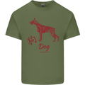 Chinese Zodiac Shengxiao Year of the Dog Mens Cotton T-Shirt Tee Top Military Green