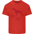 Chinese Zodiac Shengxiao Year of the Dog Mens Cotton T-Shirt Tee Top Red