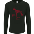 Chinese Zodiac Shengxiao Year of the Dog Mens Long Sleeve T-Shirt Black