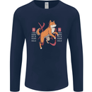 Chinese Zodiac Shengxiao Year of the Dog Mens Long Sleeve T-Shirt Navy Blue