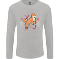Chinese Zodiac Shengxiao Year of the Dog Mens Long Sleeve T-Shirt Sports Grey