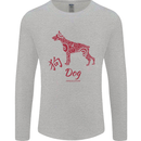 Chinese Zodiac Shengxiao Year of the Dog Mens Long Sleeve T-Shirt Sports Grey