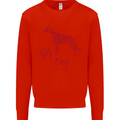 Chinese Zodiac Shengxiao Year of the Dog Mens Sweatshirt Jumper Bright Red