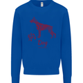 Chinese Zodiac Shengxiao Year of the Dog Mens Sweatshirt Jumper Royal Blue