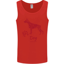 Chinese Zodiac Shengxiao Year of the Dog Mens Vest Tank Top Red